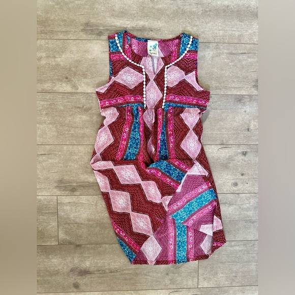 Lily Bleu Boutique Boho Sleeveless Mixed Media Tassel Girls 12 Dress - Picture 15 of 15